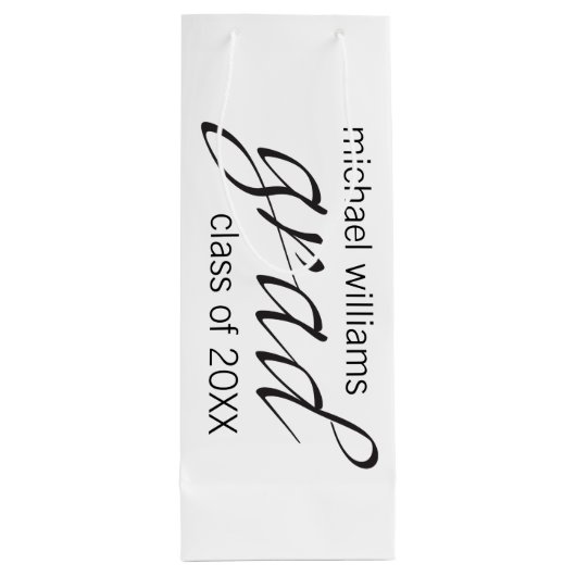 afstudeerder wijn cadeautas (Achterkant)