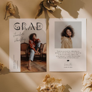 AFSTUDEERDER witte boog mystieke Afstuderen aankon Bedankkaart