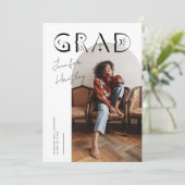 AFSTUDEERDER witte boog mystieke Afstuderen aankon Bedankkaart (Staand voorkant)