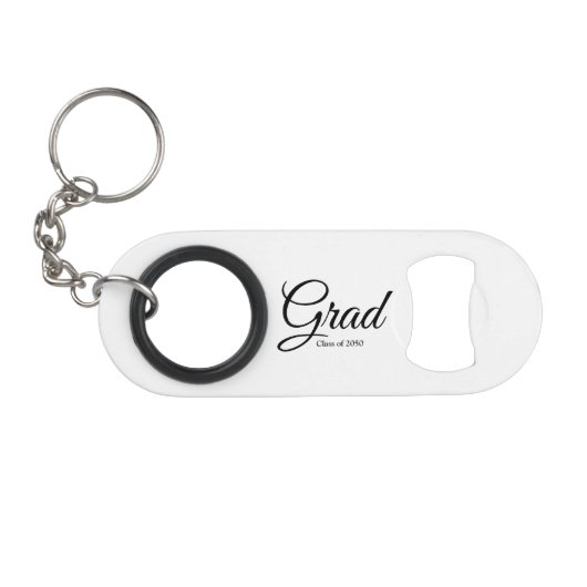 Afstudeerder zwart script klasse jaar elegant afst mini flessenopener (Voorkant (Horizontaal))