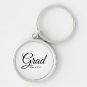 Afstudeerder zwart script klasse jaar elegant afst sleutelhanger (Voorkant)