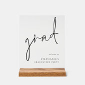 Afstudeerder zwart script welkom bij afstudeerfees acryl bord (Voorkant)