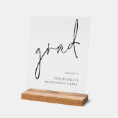 Afstudeerder zwart script welkom bij afstudeerfees acryl bord (Hoek)