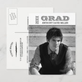 Afstudeerder zwart/wit — Afstuderen Briefkaart bek (Voorkant / Achterkant)