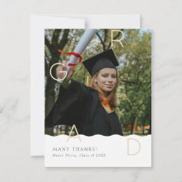 AFSTUDEERDERS letters in folie met golvende rand Bedankkaart