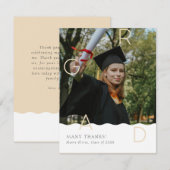 AFSTUDEERDERS letters in folie met golvende rand Bedankkaart (Voorkant / Achterkant)