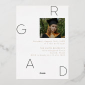 AFSTUDEERDERS letters in folie met golvende rand Uitnodiging (Achterkant)