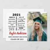 Afstudeerders Pandemie 2021- Senior 2021 Aankondig Aankondiging (Voorkant / Achterkant)