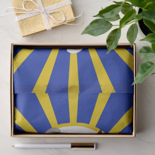 Afstudeerders Pet met blauw en goud Tissuepapier (Geschenk)