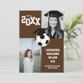 Afstudeerders Sport Voetbal Bruin Aankondiging (Staand voorkant)