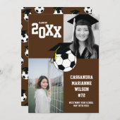 Afstudeerders Sport Voetbal Bruin Aankondiging (Voorkant / Achterkant)