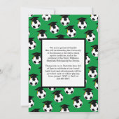 Afstudeerders Voetbal Sportief Groen Wit Aankondig Kaart (Achterkant)