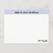 Afstudeerders Wisdom Woorden van advies en wenst A Briefkaart (Achterkant)