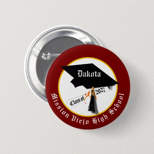 Afstudeerdiploma Klas van 2027 Afstuderen Ronde Button 5,7 Cm (Voorkant /achterkant)