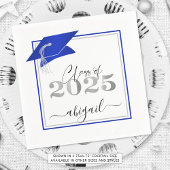 Afstudeerdop 2025 Metallic Royal Blue Script Servet