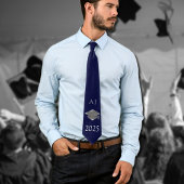 Afstudeerdop 2025 -monogrammed - Dark Navy Stropdas