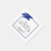 Afstudeerdop 2025 Royal Blue Silver Script Servet (Hoek)