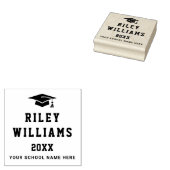 Afstudeerdop afstuderen naam schooljaar rubberstempel (Gestempeld)