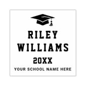 Afstudeerdop afstuderen naam schooljaar rubberstempel (Afrduk)