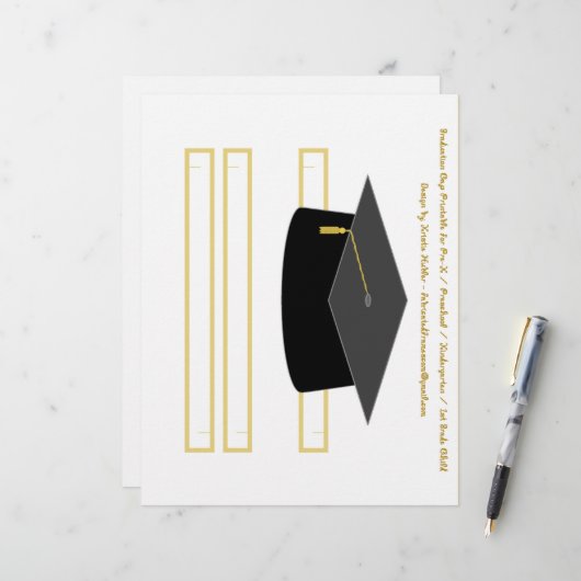 Afstudeerdop Black Paper Party Pet Blad (Voorkant / Achterkant in situ)