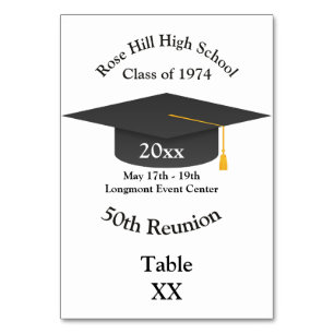 Afstudeerdop Custom Class Reunion Table Kaart