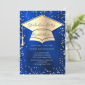 Afstudeerdop, Diamonds Blue Metallic Afstuderen Kaart (Staand voorkant)