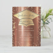 Afstudeerdop, Diamonds Brown Metallic Afstuderen Kaart (Staand voorkant)