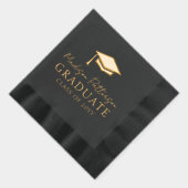 Afstudeerdop Elegante gepersonaliseerde naam Afstu Folie Servetten (Rechts)