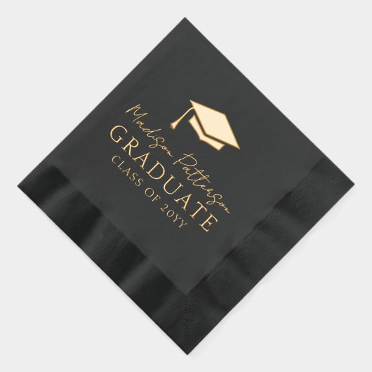 Afstudeerdop Elegante gepersonaliseerde naam Afstu Folie Servetten (Rechts)