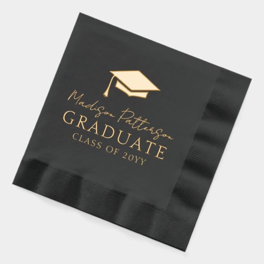 Afstudeerdop Elegante gepersonaliseerde naam Afstu Folie Servetten (Links)