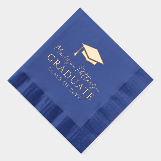 Afstudeerdop Elegante gepersonaliseerde naam Afstu Folie Servetten (Rechts)