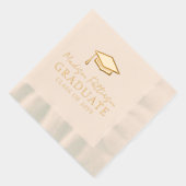 Afstudeerdop Elegante gepersonaliseerde naam Afstu Folie Servetten (Rechts)