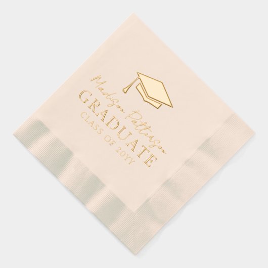 Afstudeerdop Elegante gepersonaliseerde naam Afstu Folie Servetten (Rechts)