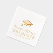 Afstudeerdop Elegante gepersonaliseerde naam Afstu Folie Servetten (Links)