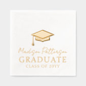 Afstudeerdop Elegante gepersonaliseerde naam Afstu Folie Servetten (Voorkant)