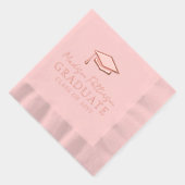 Afstudeerdop Elegante gepersonaliseerde naam Afstu Folie Servetten (Rechts)