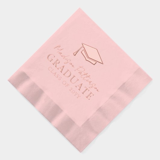 Afstudeerdop Elegante gepersonaliseerde naam Afstu Folie Servetten (Rechts)