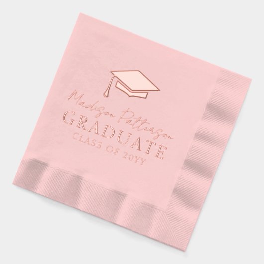 Afstudeerdop Elegante gepersonaliseerde naam Afstu Folie Servetten (Links)