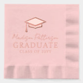 Afstudeerdop Elegante gepersonaliseerde naam Afstu Folie Servetten (Voorkant)