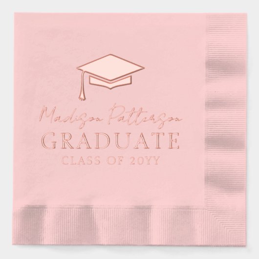 Afstudeerdop Elegante gepersonaliseerde naam Afstu Folie Servetten (Voorkant)