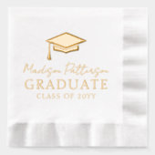 Afstudeerdop Elegante gepersonaliseerde naam Afstu Folie Servetten (Voorkant)