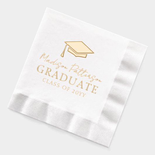 Afstudeerdop Elegante gepersonaliseerde naam Afstu Folie Servetten (Links)
