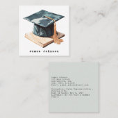 Afstudeerdop en boek vierkante visitekaartje (Voorkant / Achterkant)