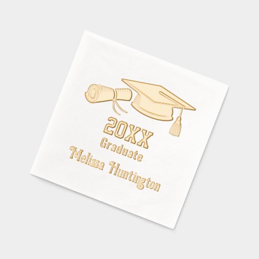 Afstudeerdop en diploma Naam Jaar #1 Folie Servetten (Links)