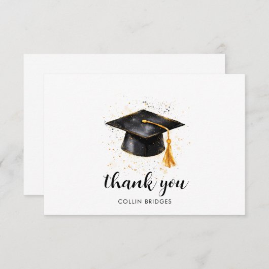 Afstudeerdop en -kwastje bedankkaart (Voorkant / Achterkant)