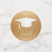 Afstudeerdop - Klasse van 20XX - Gouden Glitter Confetti (Kleine voorkant)