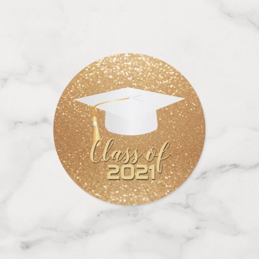 Afstudeerdop - Klasse van 20XX - Gouden Glitter Confetti (Kleine voorkant)