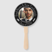 Afstudeerdop, kwastje, Diploma Zilver Zwart Foto Handwaaier (Voorkant)