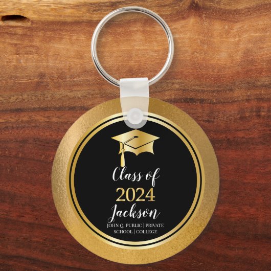 Afstudeerdop met Tassel Class Year Sleutelhanger (Voorkant)