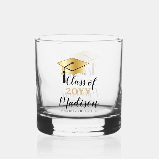 Afstudeerdop met Tassel Class Year Whisky Glas (Voorkant)